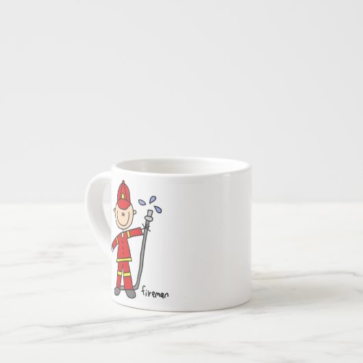 Brandweerman Stickfiguur Espresso Kop (Links)