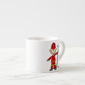 Brandweerman Stickfiguur Espresso Kop (Voorkant rechts)