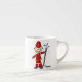 Brandweerman Stickfiguur Espresso Kop (Rechts)