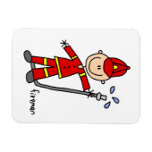 Brandweerman Stickfiguur Magneet (Horizontaal)