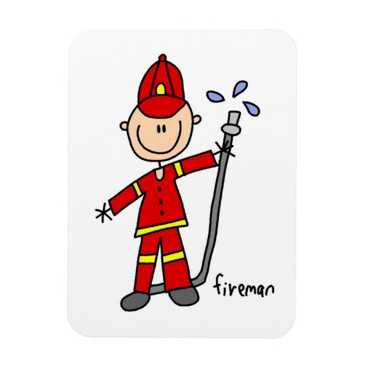 Brandweerman Stickfiguur Magneet (Verticaal)