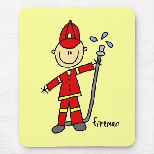 Brandweerman Stickfiguur Muismat (Voorkant)