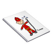 Brandweerman Stickfiguur Notitieboek (Rechterzijde)