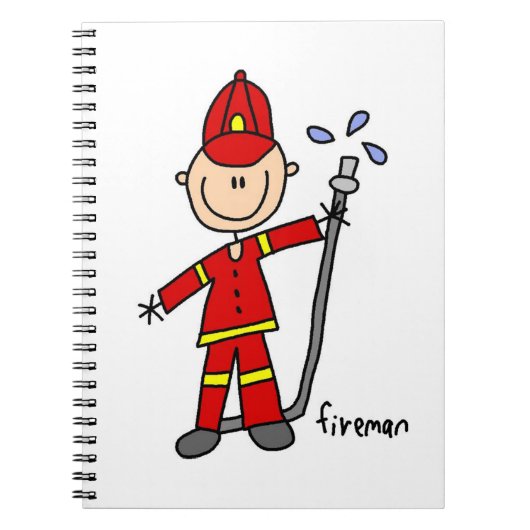 Brandweerman Stickfiguur Notitieboek (Voorkant)