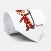 Brandweerman Stickfiguur Stropdas (Opgerold)