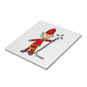 Brandweerman Stickfiguur Tegeltje (Zijkant)