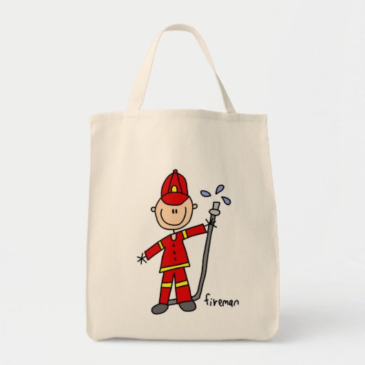 Brandweerman Stickfiguur Tote Bag (Voorkant)