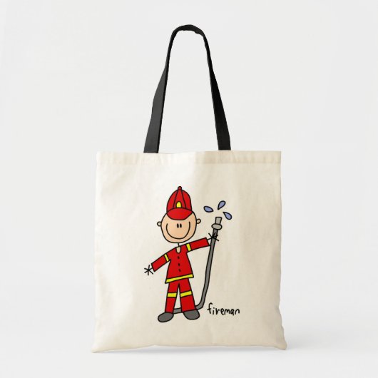 Brandweerman Stickfiguur Tote Bag (Voorkant)