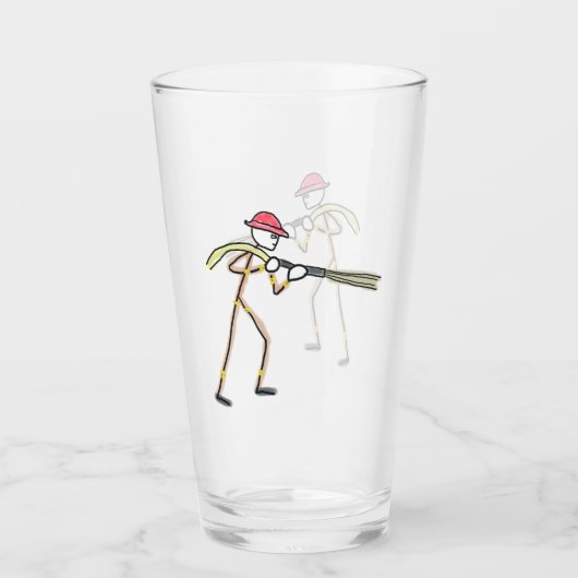 Brandweerman Stickman Glas (Voorkant)