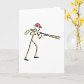 Brandweerman Stickman Kaart (Gele Bloem)
