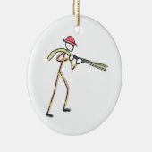 Brandweerman Stickman Keramisch Ornament (Rechts)
