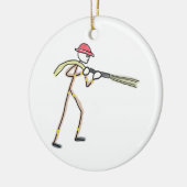 Brandweerman Stickman Keramisch Ornament (Links)