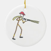 Brandweerman Stickman Keramisch Ornament (Achterkant)