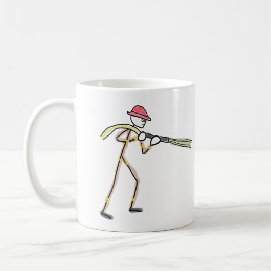 Brandweerman Stickman Koffiemok (Links)