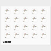 Brandweerman Stickman Ronde Sticker (Vel)