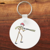 Brandweerman Stickman Sleutelhanger (Achterkant)