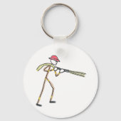 Brandweerman Stickman Sleutelhanger (Achterkant)
