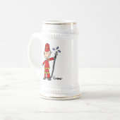 Brandweerman stokfiguur bierpul (Voorkant links)