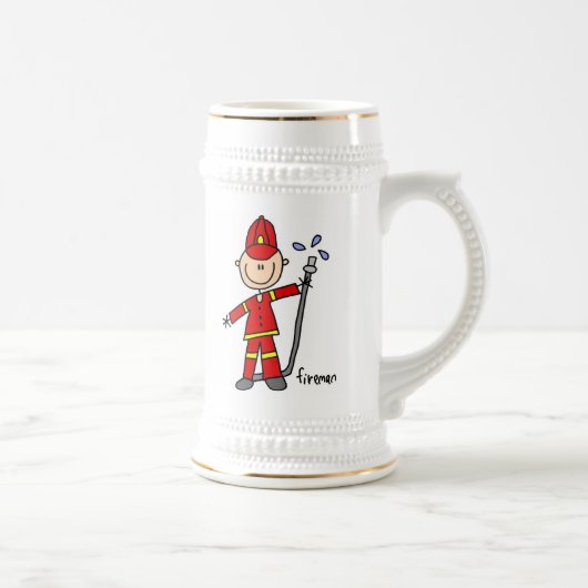 Brandweerman stokfiguur bierpul (Rechts)