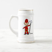 Brandweerman stokfiguur bierpul (Links)