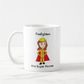 Brandweerman Super Hero Vrouw Personaliseren Koffiemok (Links)