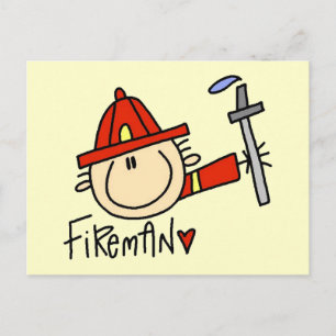 Brandweerman T-shirts en cadeaus Briefkaart