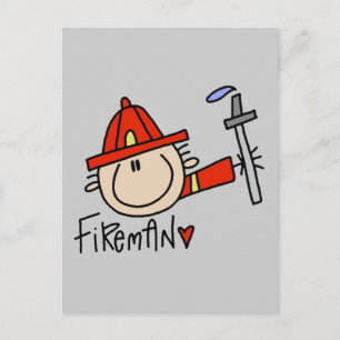 Brandweerman T-shirts en cadeaus Briefkaart