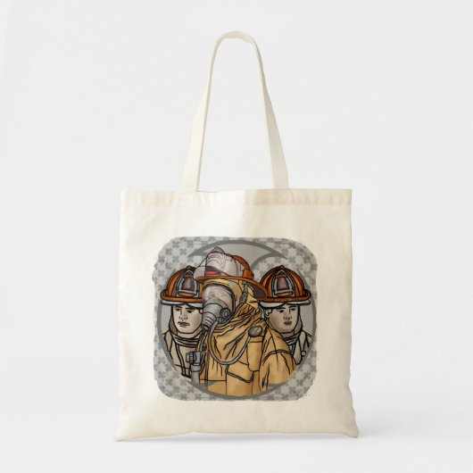 Brandweerman team boodschappentas tote bag (Voorkant)