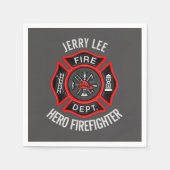 Brandweerman Tekstnaam Gepersonaliseerd Servetten (Voorkant)