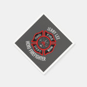 Brandweerman Tekstnaam Gepersonaliseerd Servetten (Hoek)