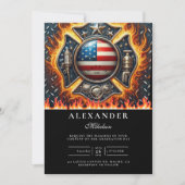 Brandweerman thema senior afstuderen kaart (Voorkant)