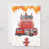 Brandweerman Thema Verjaardagsuitnodigingskaart Kaart (Achterkant)
