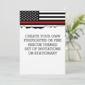 Brandweerman Thema Vlag Aangepaste Uitnodigingen o (Staand voorkant)