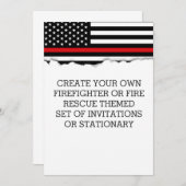 Brandweerman Thema Vlag Aangepaste Uitnodigingen o (Voorkant / Achterkant)