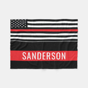 Brandweerman Thin Red Line American Vlag Vuurman Fleece Deken