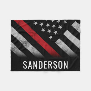 Brandweerman Thin Red Line American Vlag Vuurman Fleece Deken