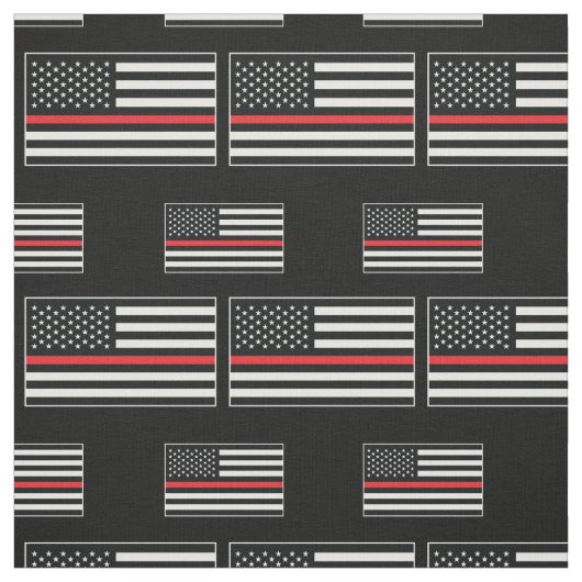 Brandweerman Thin Red Line American Vlag Vuurman Stof (Swatch)