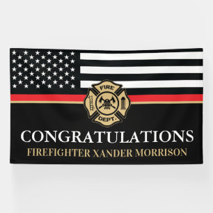 Brandweerman Thin Red Line Brandweeracademie Afstu Spandoek