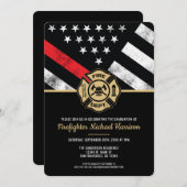 Brandweerman Thin Red Line Brandweerman Afstuderen Kaart (Voorkant / Achterkant)