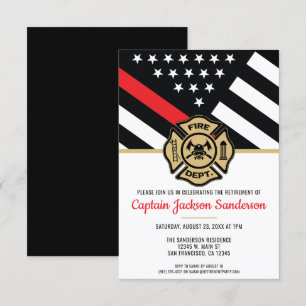 Brandweerman Thin Red Line Fireman Retirement Part Kaart