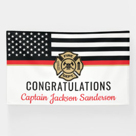 Brandweerman Thin Red Line Flag Retirement Party Spandoek