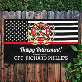 Brandweerman Thin Red Line Flag Retirement Party Spandoek
