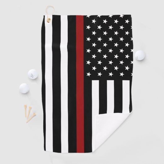 Brandweerman Thin Red Line Golf Towel Golfhanddoek (Insitu)
