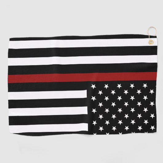 Brandweerman Thin Red Line Golf Towel Golfhanddoek (Horizontaal)