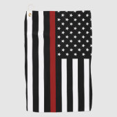 Brandweerman Thin Red Line Golf Towel Golfhanddoek (Voorkant)