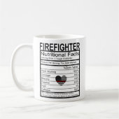 Brandweerman Thin Red Line Heart Nutrition Label Koffiemok (Links)