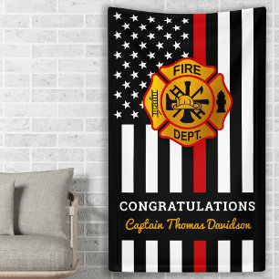 Brandweerman Thin Red Line Maltese Cross Retiremen Spandoek