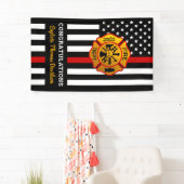 Brandweerman Thin Red Line Maltese Cross Retiremen Spandoek (Insitu)