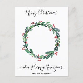 Brandweerman Thin Red Line Moderne Kerstmis Wreate Feestdagenkaart