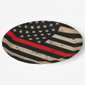 Brandweerman Thin Red Line Papieren Bordje (Gekanteld)